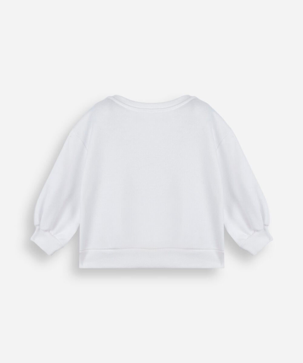 blusão infantil de moletom com laços off white