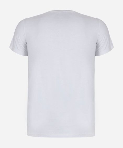 camiseta juvenil de algodão manga curta off white