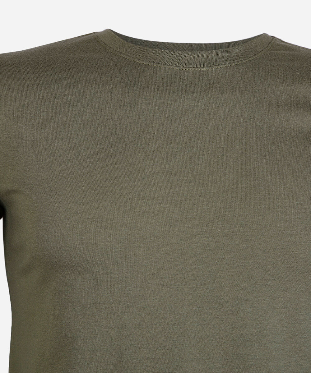 camiseta juvenil de algodão manga curta verde