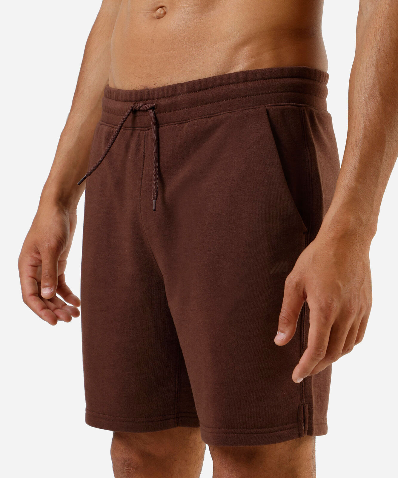 bermuda esportiva reta masculina de moletinho marrom