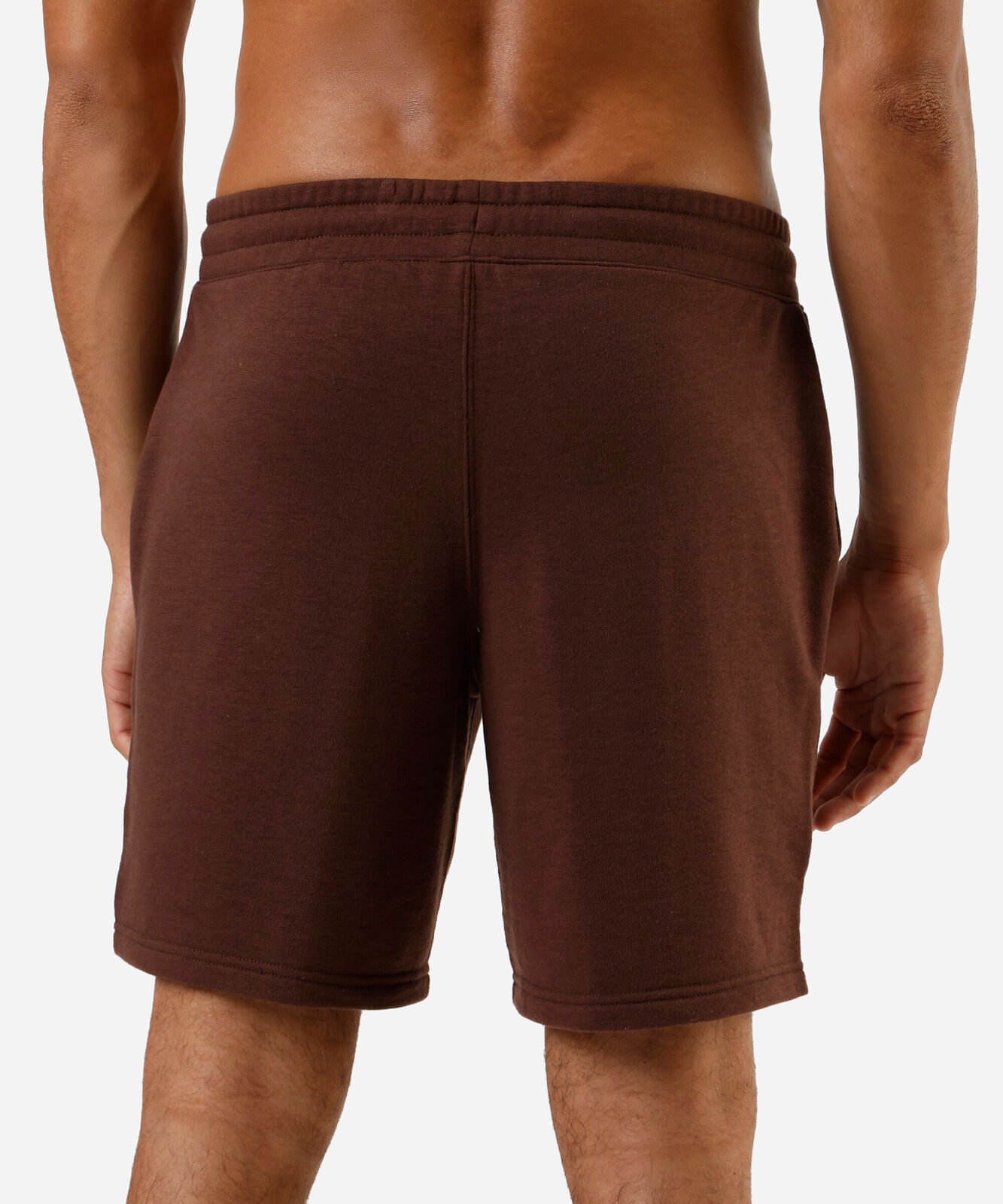 bermuda esportiva reta masculina de moletinho marrom