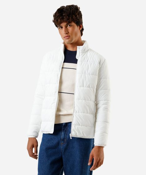 jaqueta puffer masculina branca