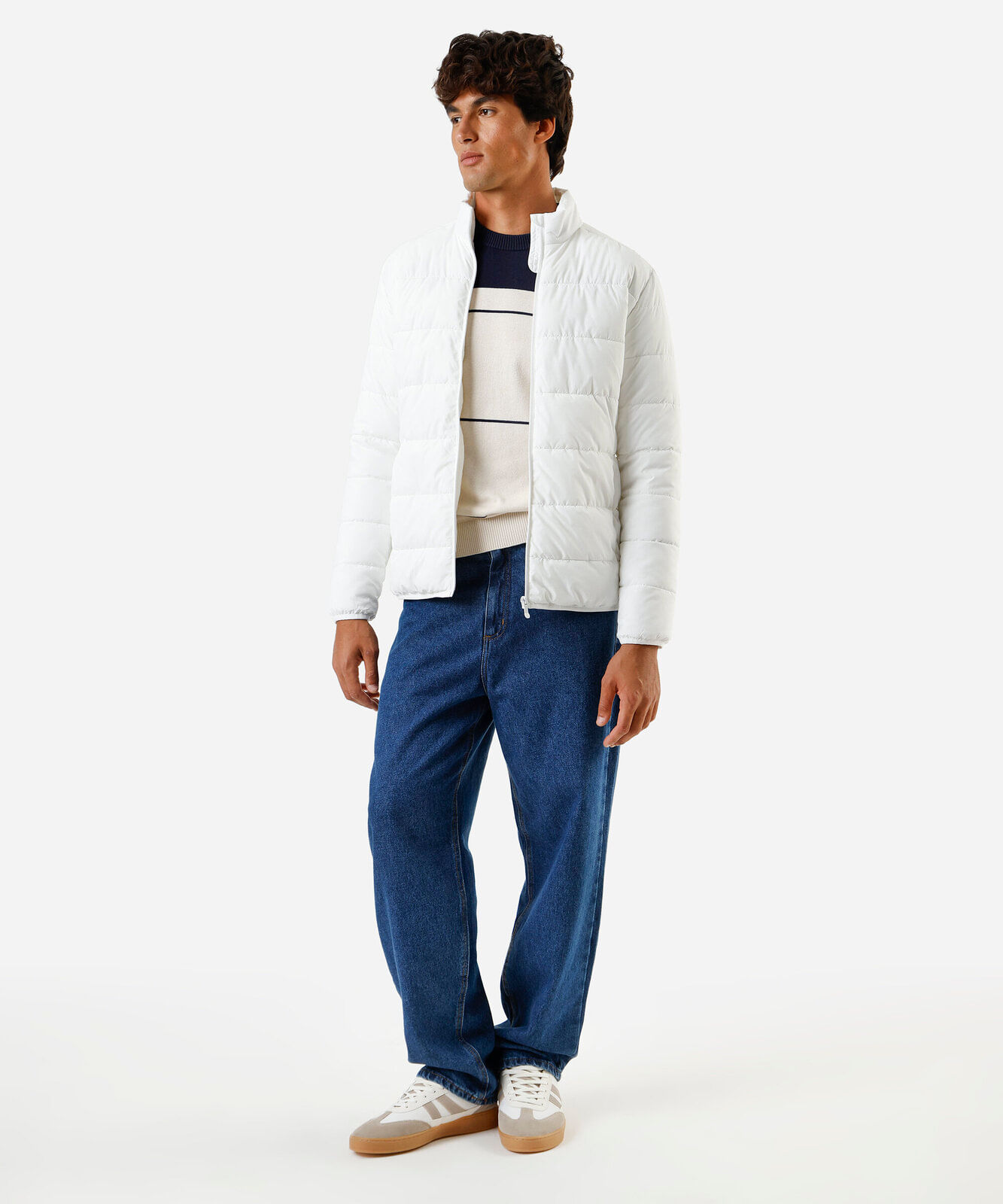 jaqueta puffer masculina branca