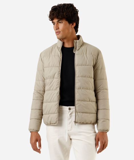 jaqueta puffer masculina bege