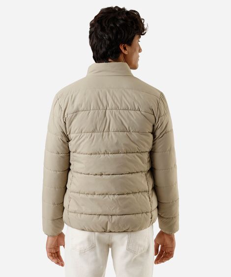 jaqueta puffer masculina bege