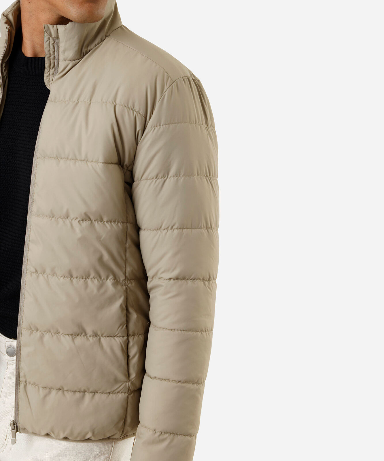 jaqueta puffer masculina bege