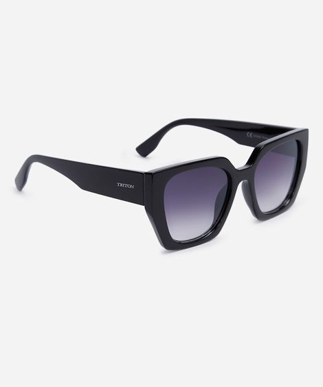 óculos de sol feminino quadrado de acetato triton preto