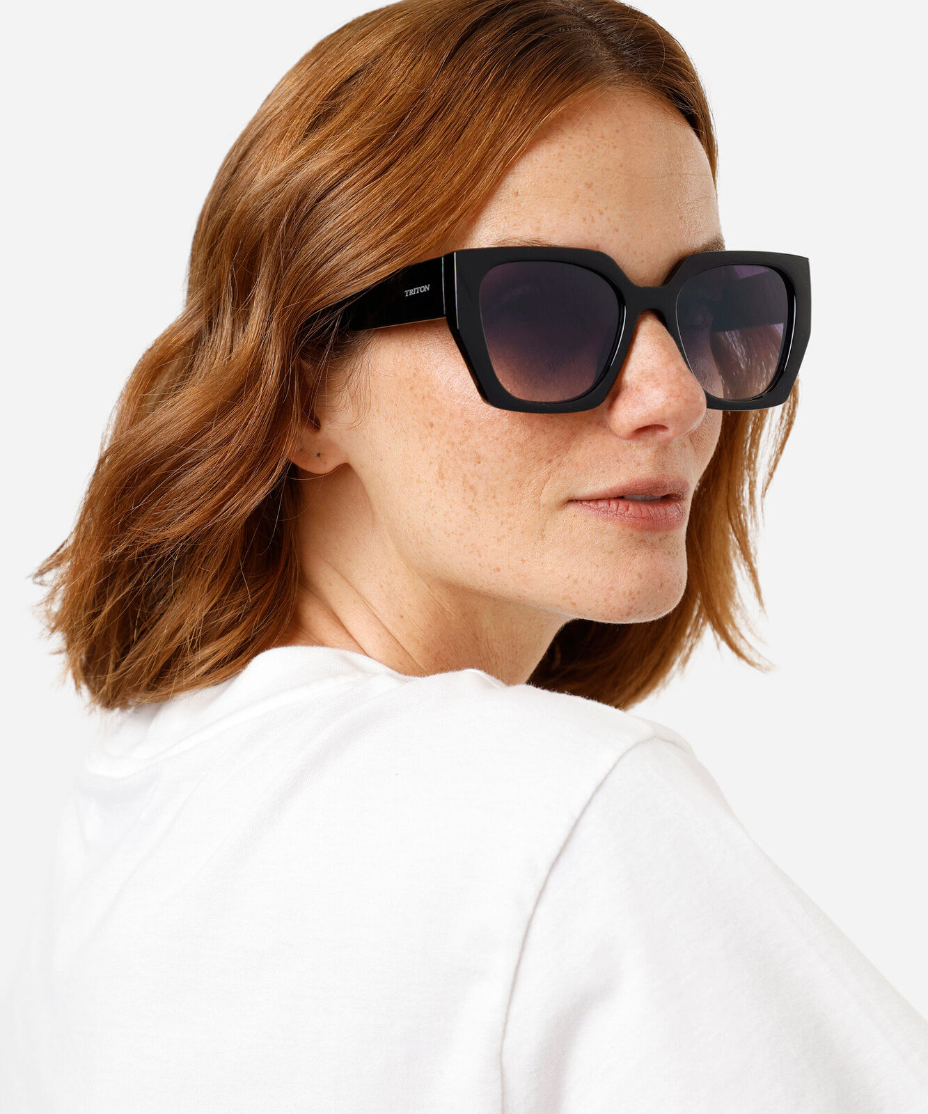 óculos de sol feminino quadrado de acetato triton preto