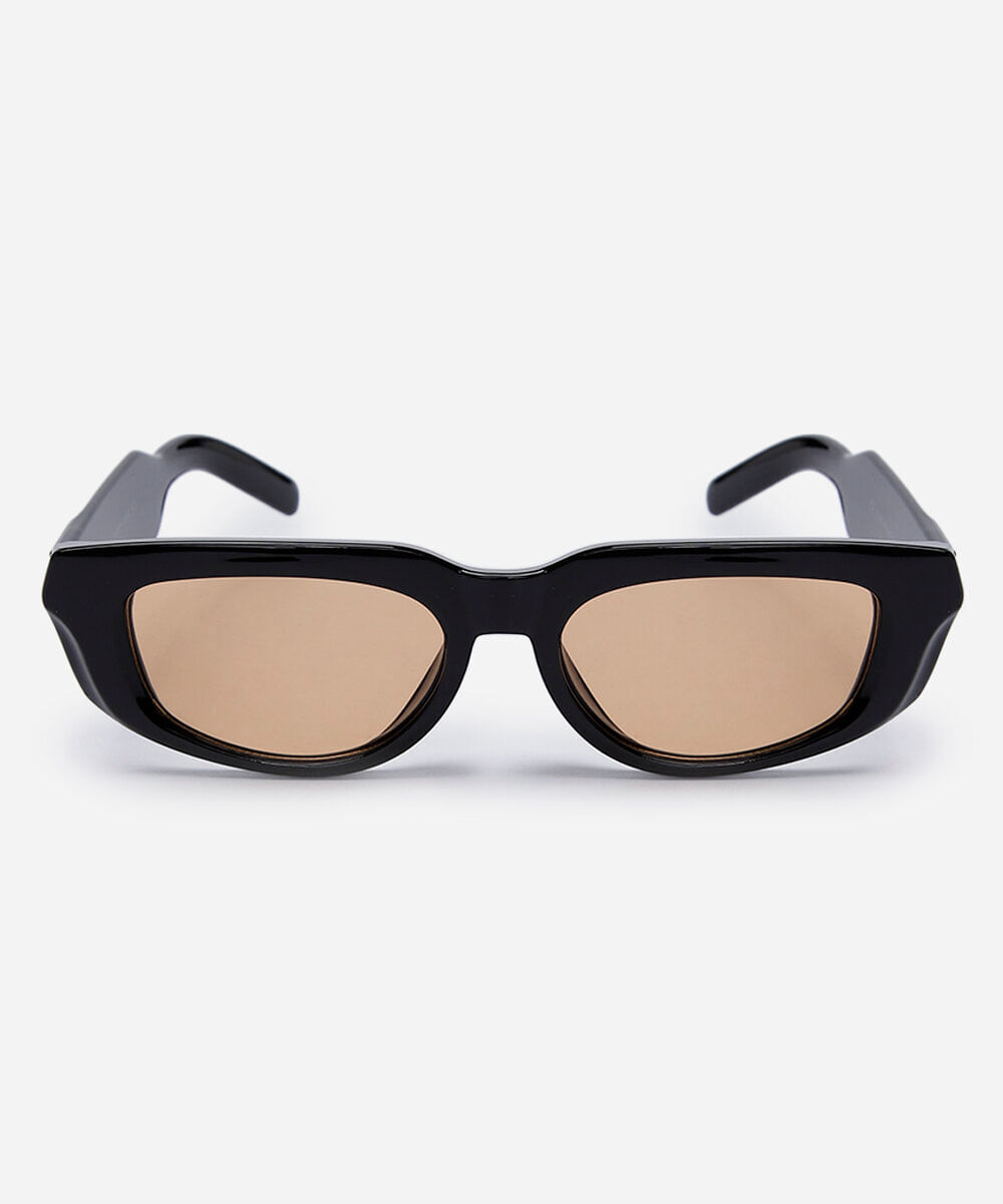 óculos de sol feminino oval de acetato triton preto