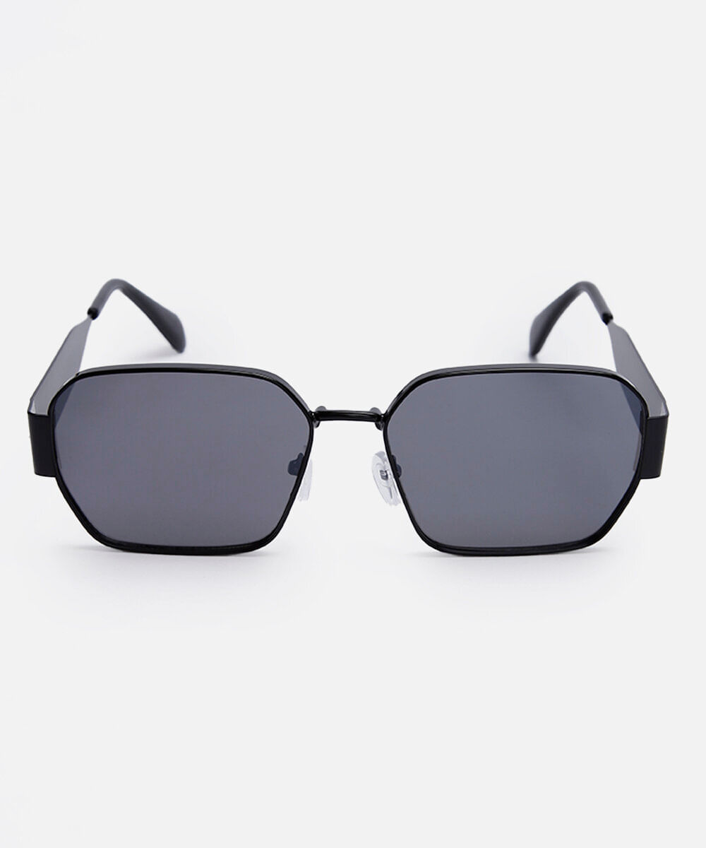 óculos de sol feminino quadrado de metal triton preto