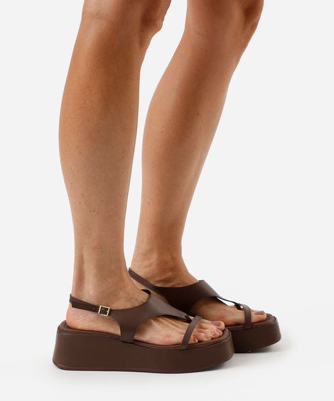 sandália flatform beira rio marrom