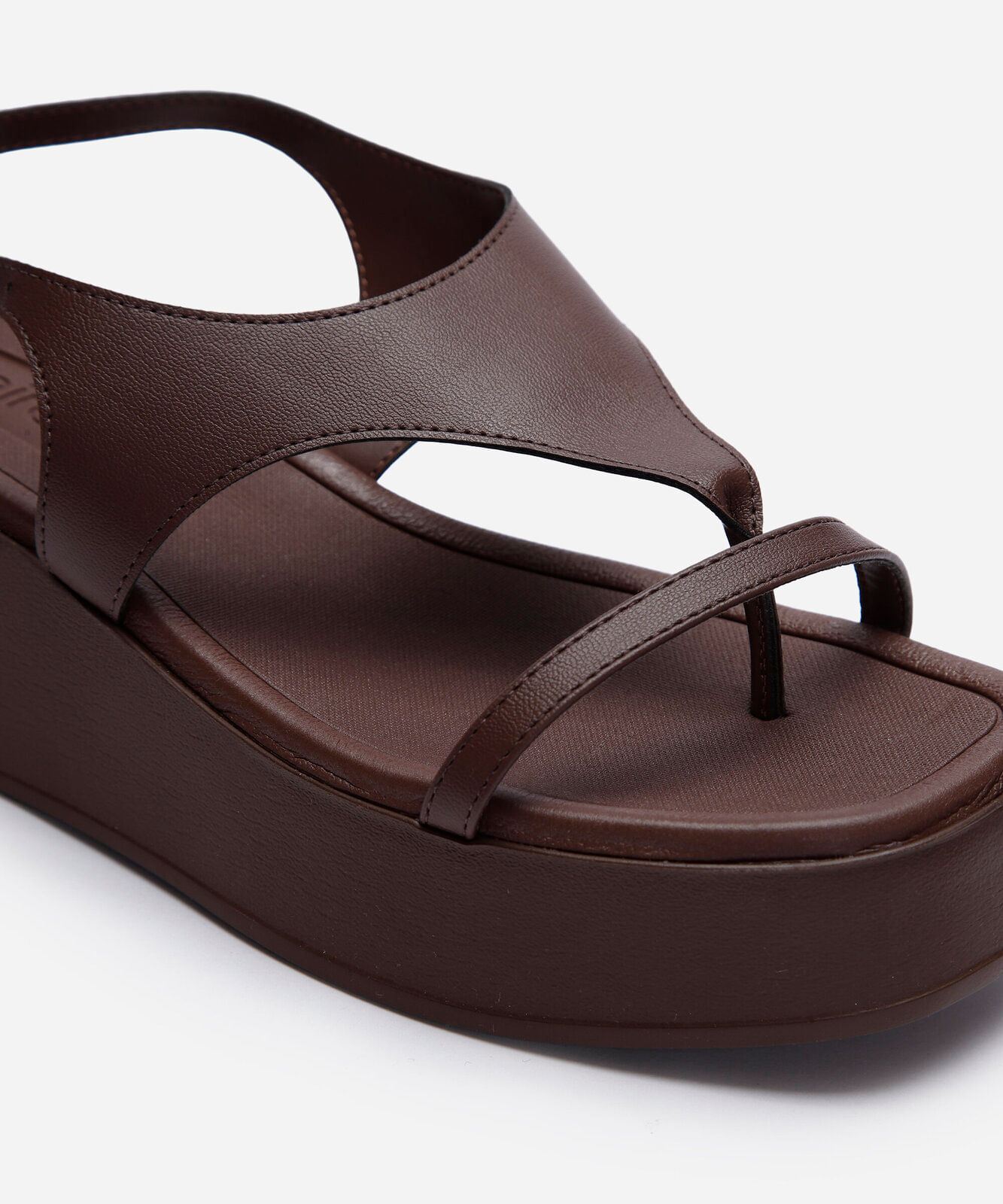 sandália flatform beira rio marrom