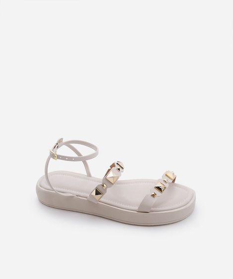 rasteirinha flatform com tachas off white