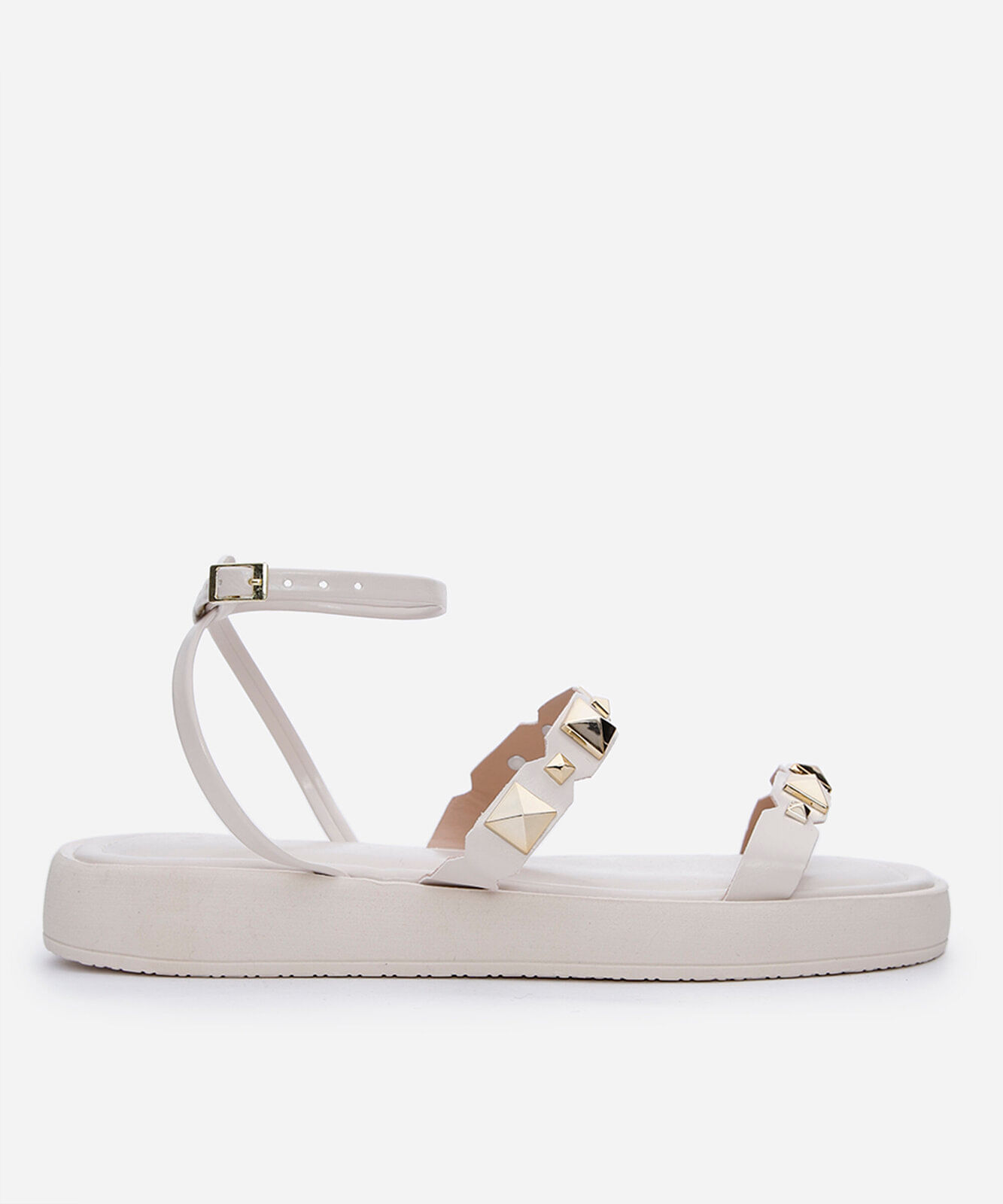 rasteirinha flatform com tachas off white