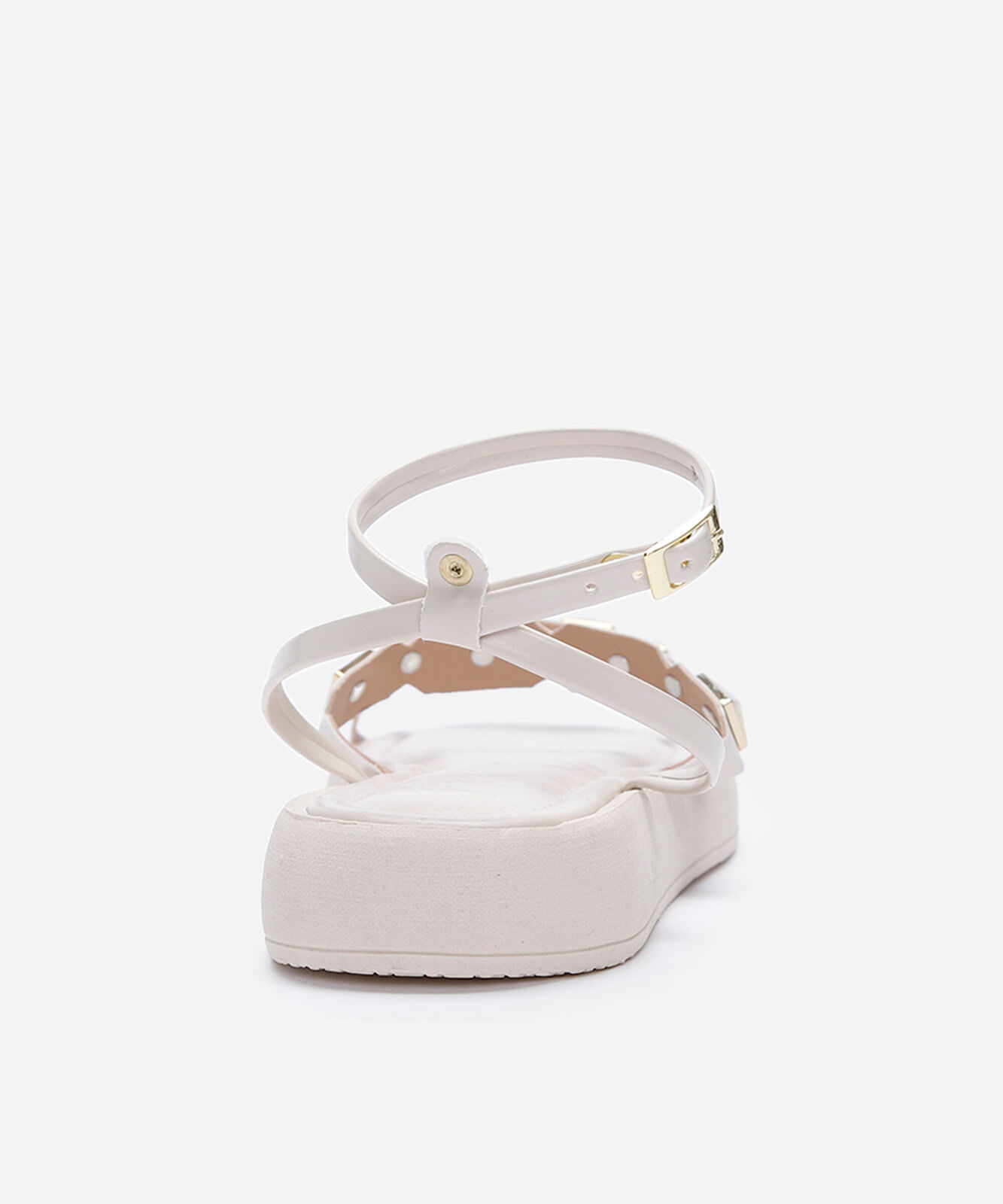 rasteirinha flatform com tachas off white