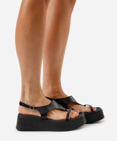 sandália flatform beira rio preta