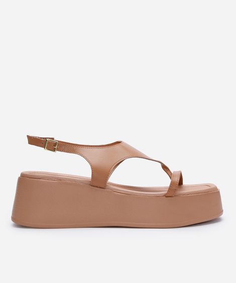 sandália flatform beira rio marrom