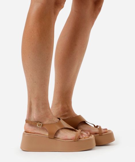 sandália flatform beira rio marrom