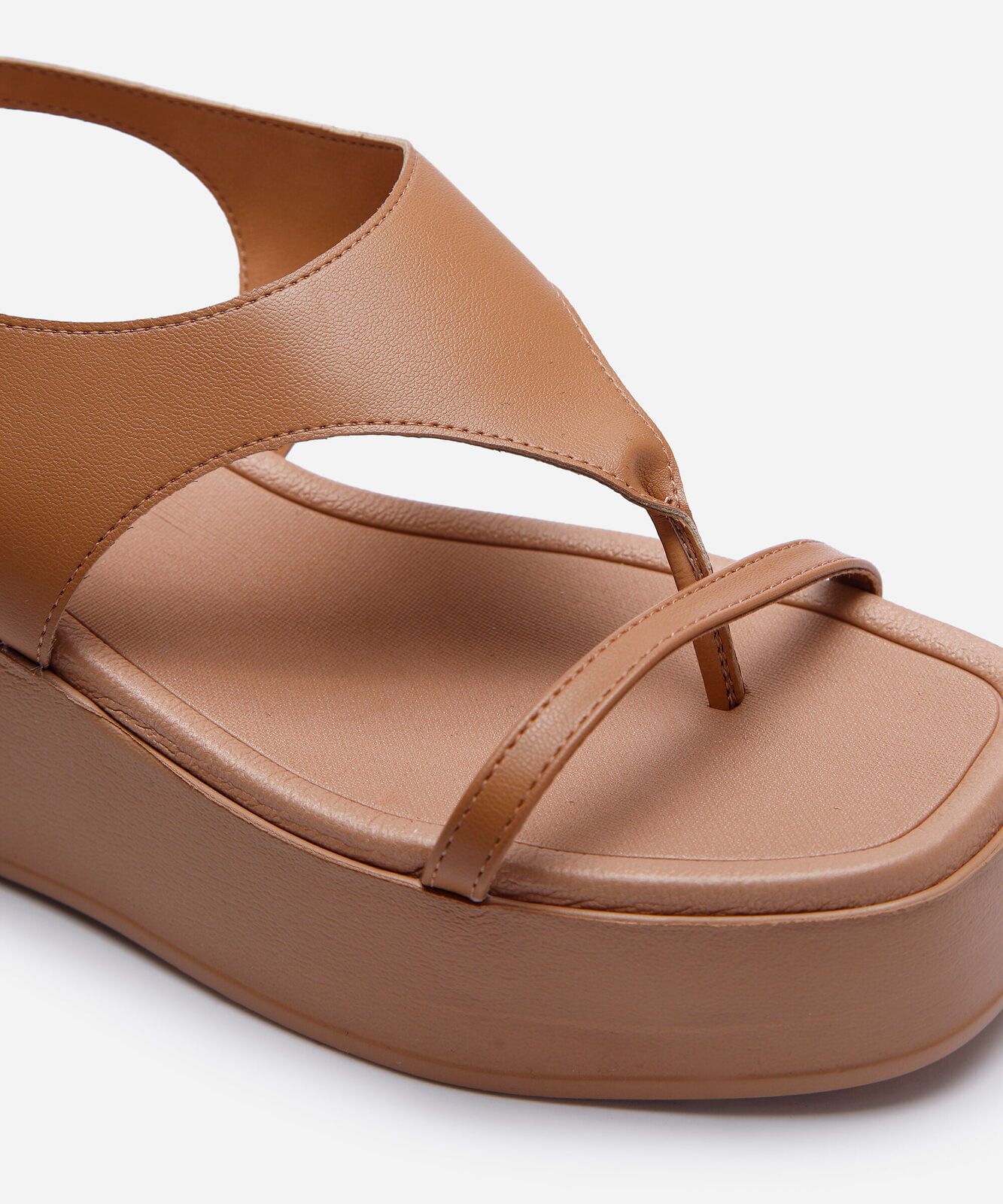 sandália flatform beira rio marrom