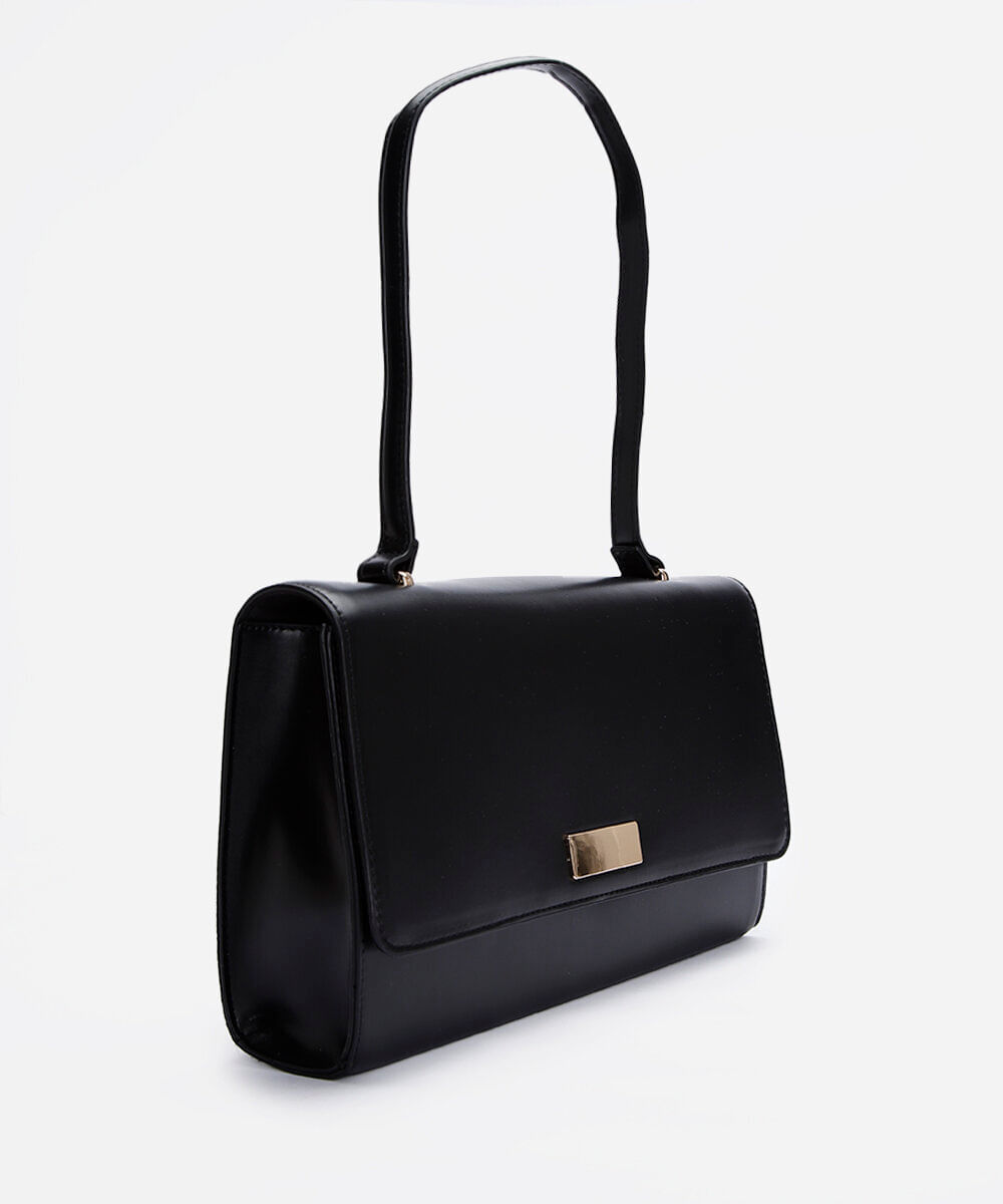 bolsa shoulder estruturada preta