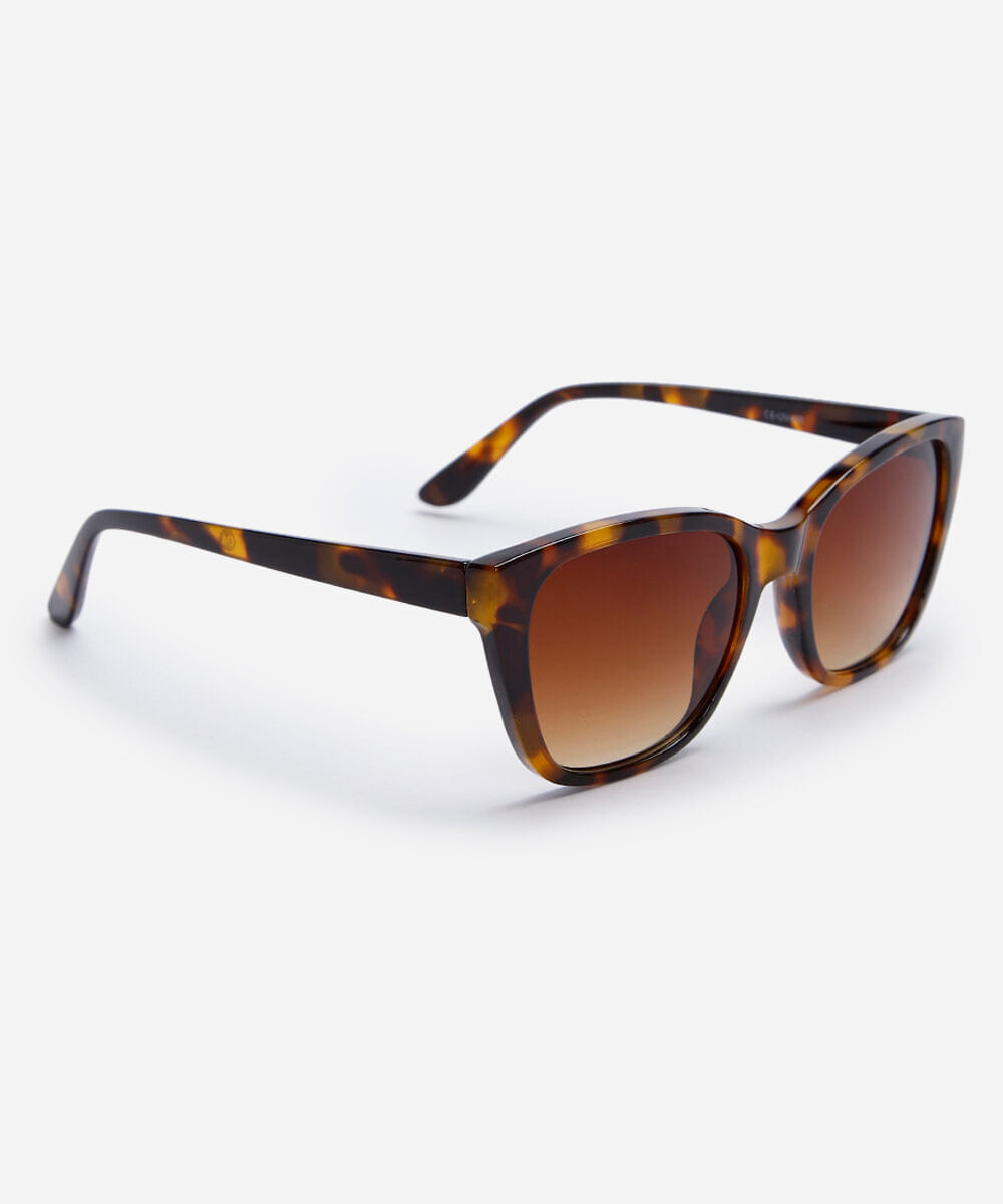 óculos de sol feminino gatinho de acetato tartaruga marrom