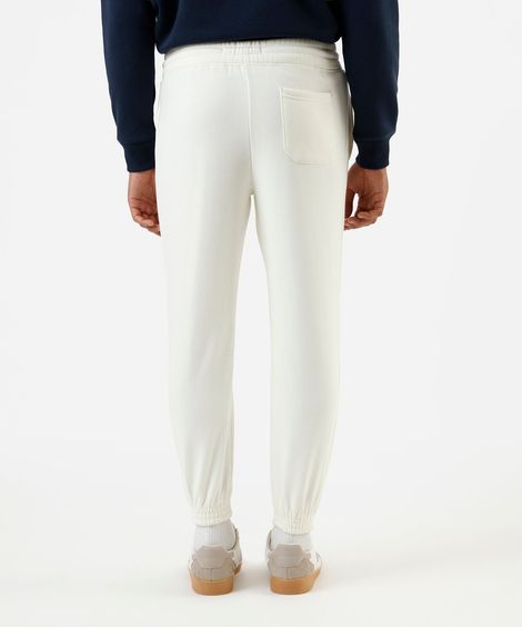 calça jogger masculina de moletom básica off white