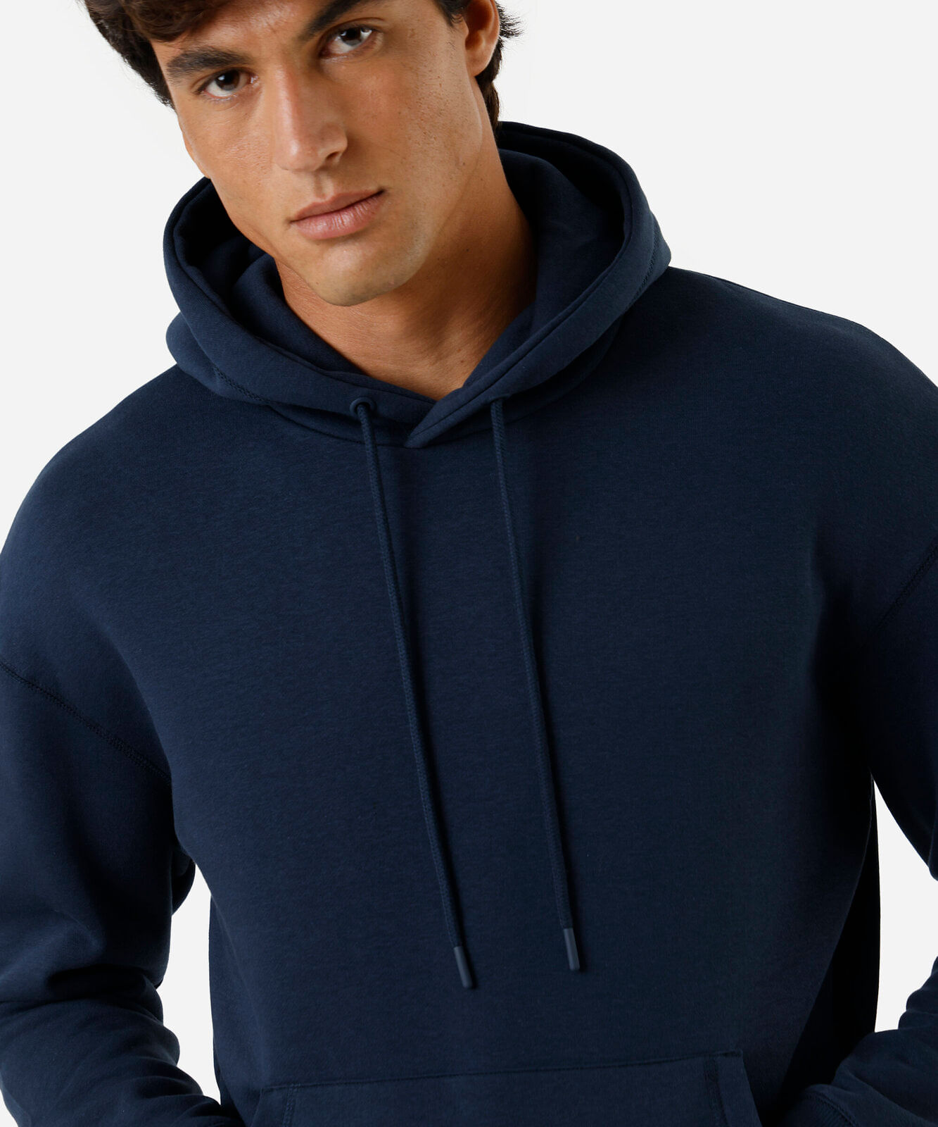 blusão masculino de moletom com capuz oversized azul
