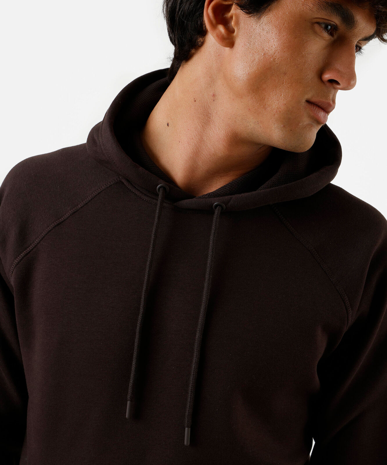 blusão básico masculino de moletom com capuz marrom
