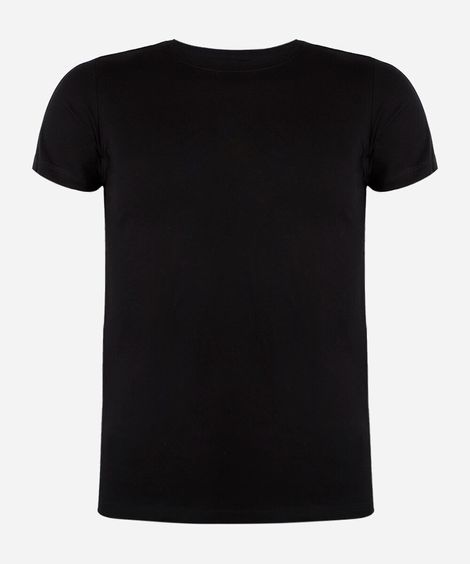 camiseta juvenil de algodão manga curta preta