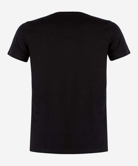 camiseta juvenil de algodão manga curta preta