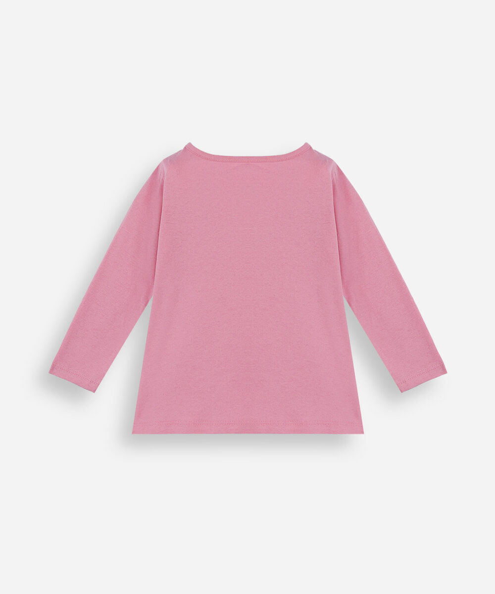 blusa infantil de algodão unicórnio rosa