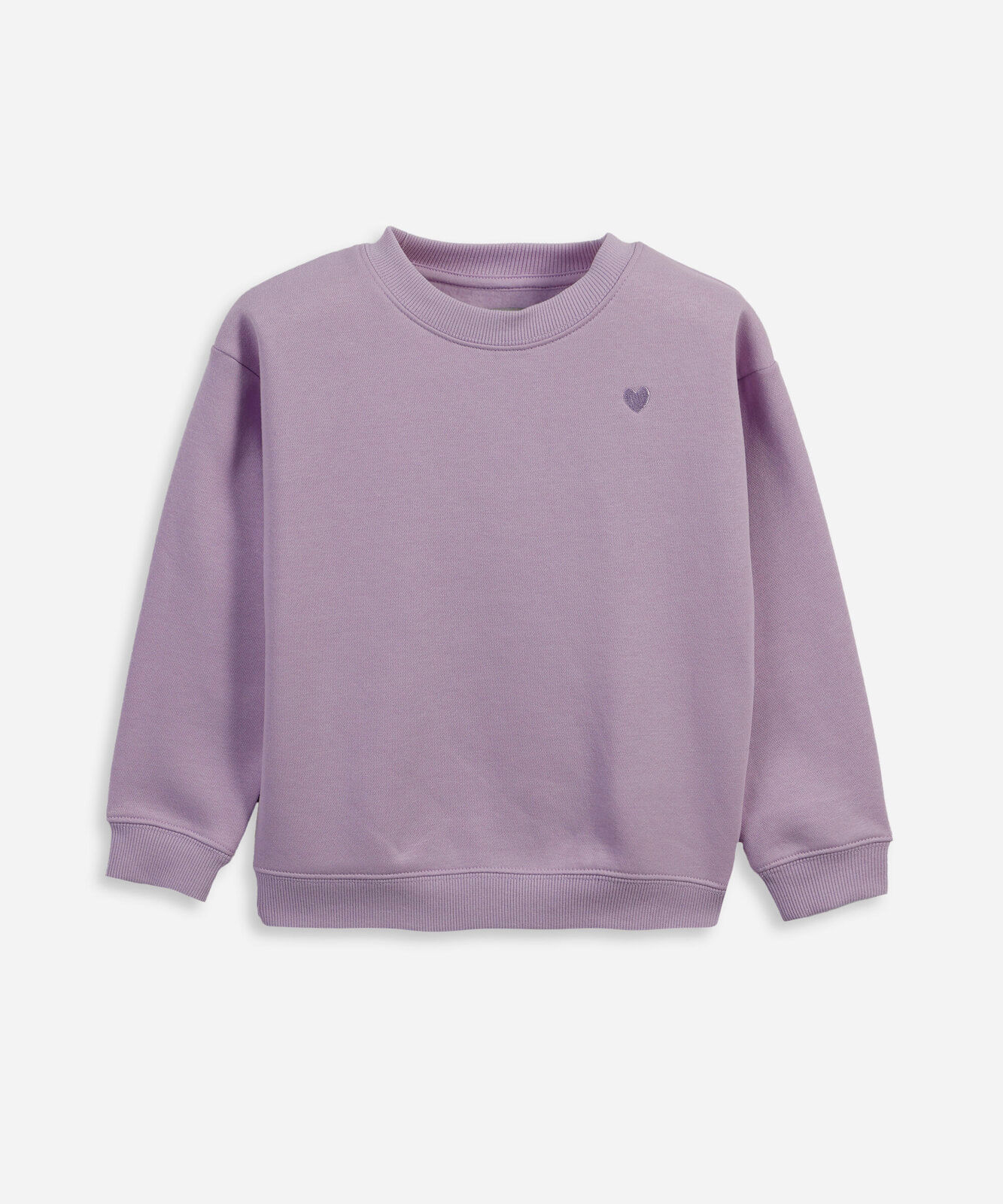 blusão infantil de moletom oversized com bordado lilás