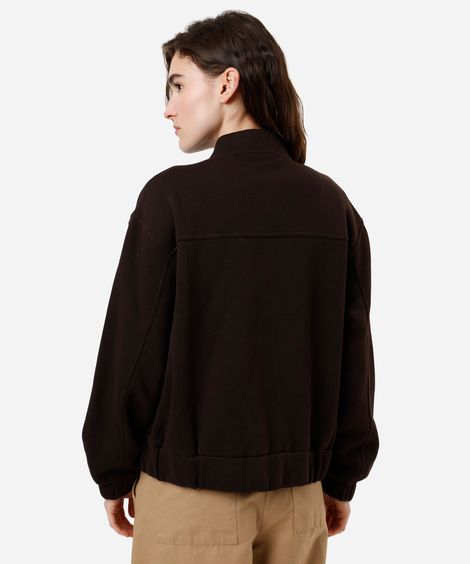 jaqueta bomber feminina de moletom marrom