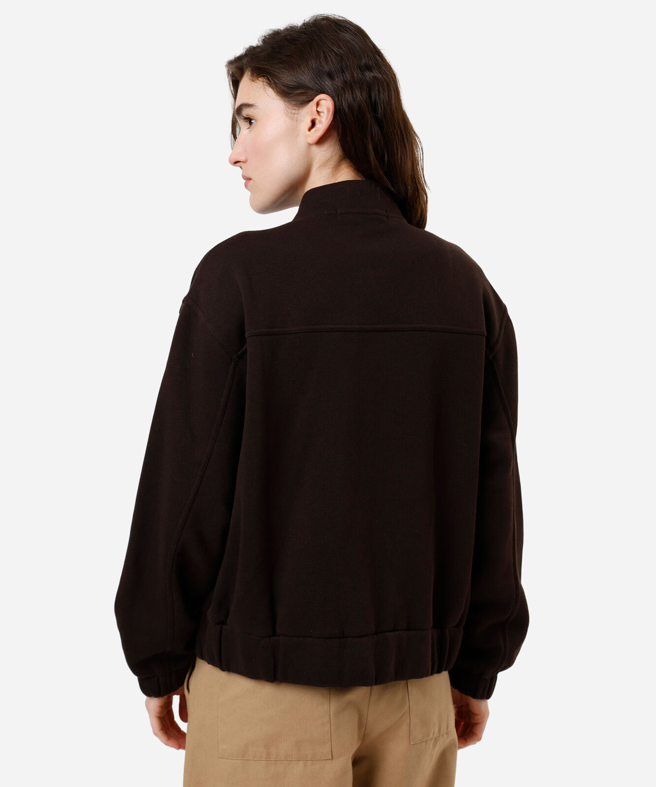 jaqueta bomber feminina de moletom marrom