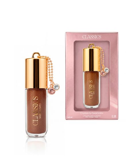 gloss labial cia beauty by sabrina sato classiscs crystals by swarovski com colágeno brilho mocha 5ml