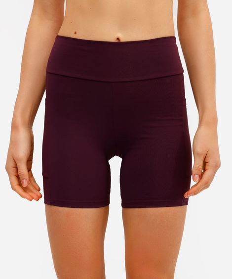 bermuda esportiva cós largo com bolso lateral ace roxa