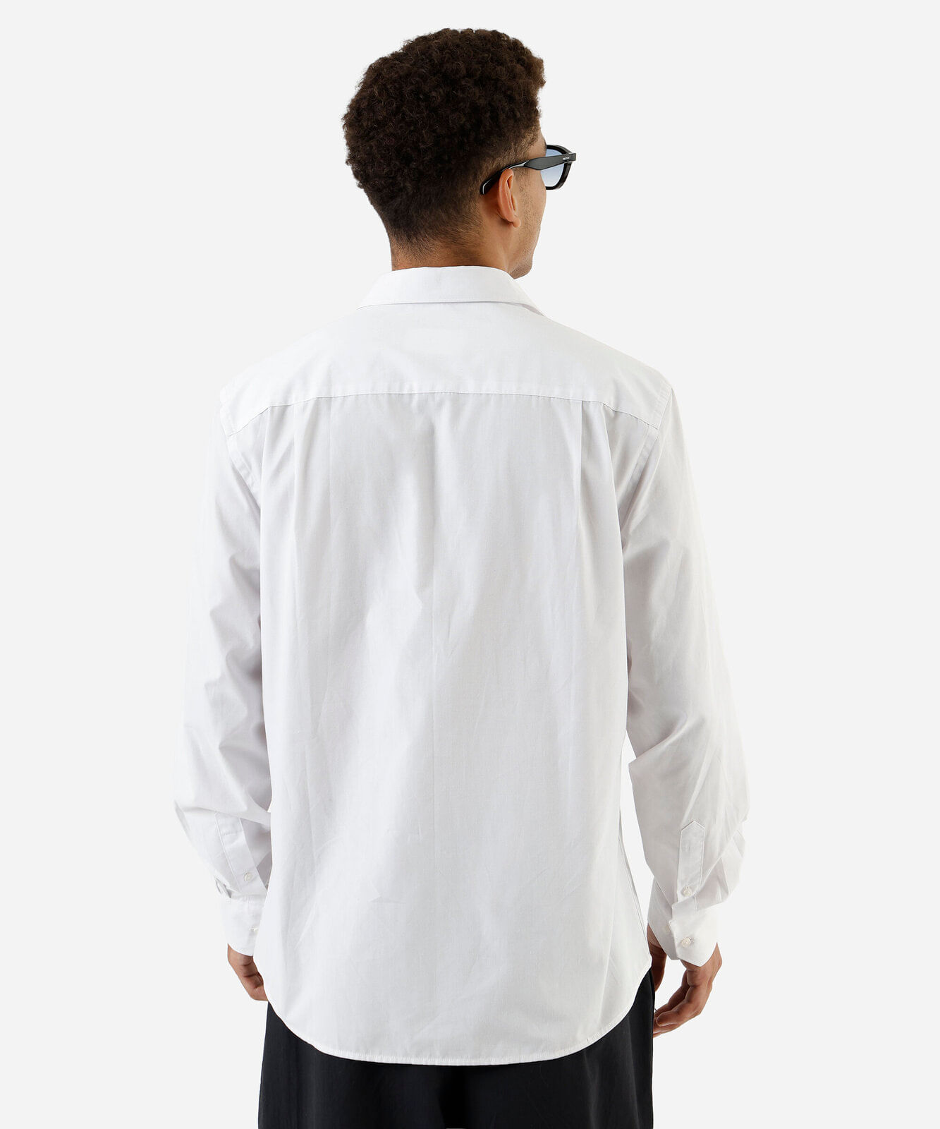 camisa manga longa com bolso branco