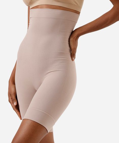 bermuda modeladora cintura alta plié bege