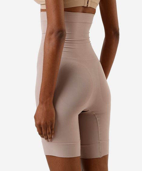 bermuda modeladora cintura alta plié bege