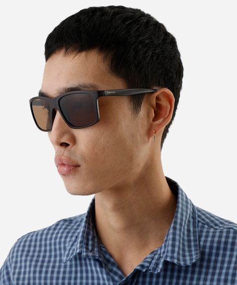 óculos de sol masculino quadrado de acetato triton marrom