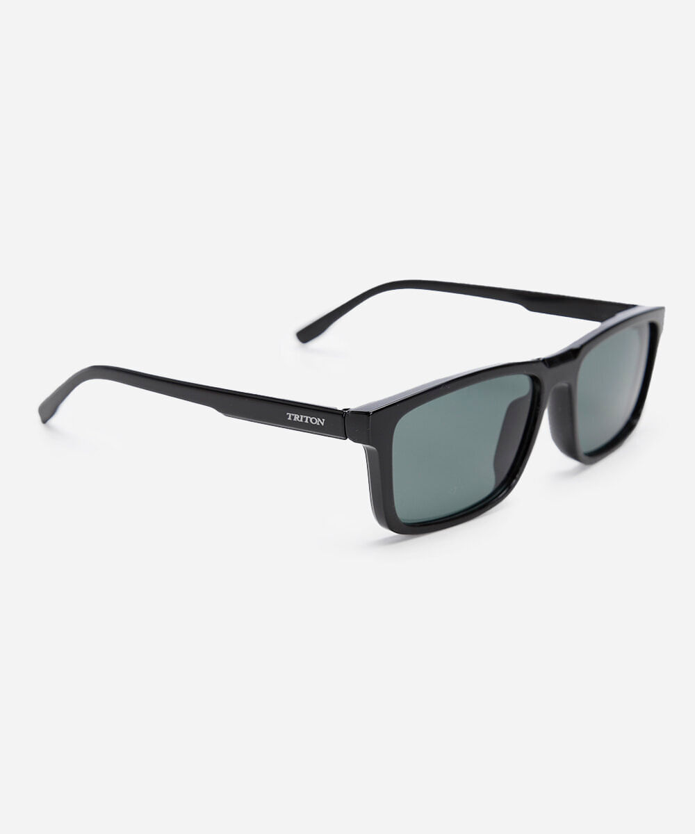 óculos de sol masculino quadrado de acetato triton preto