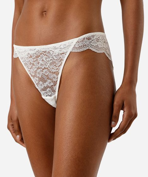 kit 2 calcinhas biquíni feminina de renda floral colorido