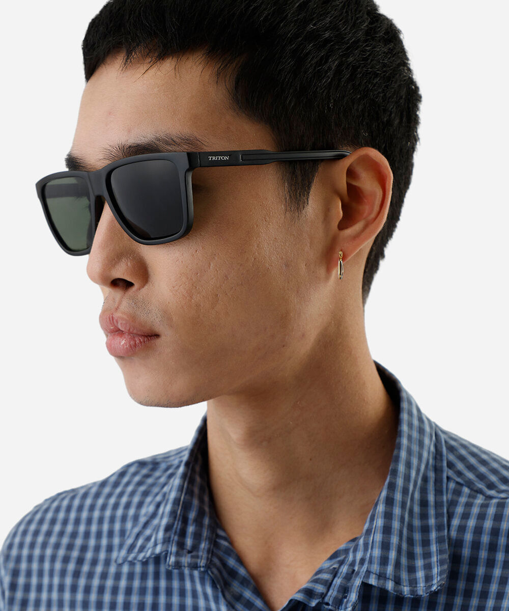 óculos de sol masculino quadrado triton preto