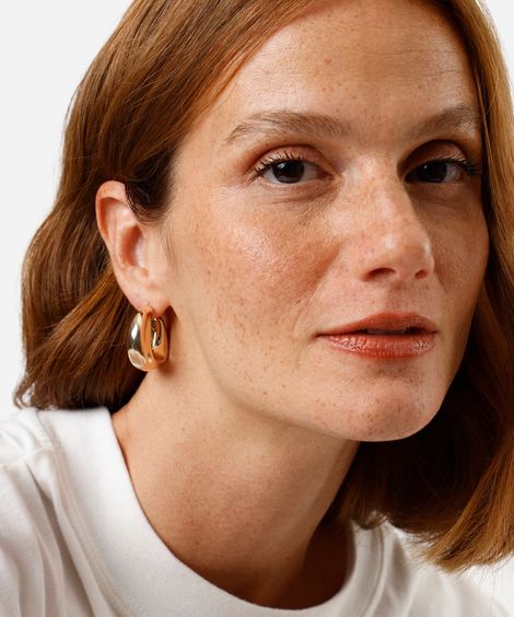 kit de 3 brincos argolas bold douradas