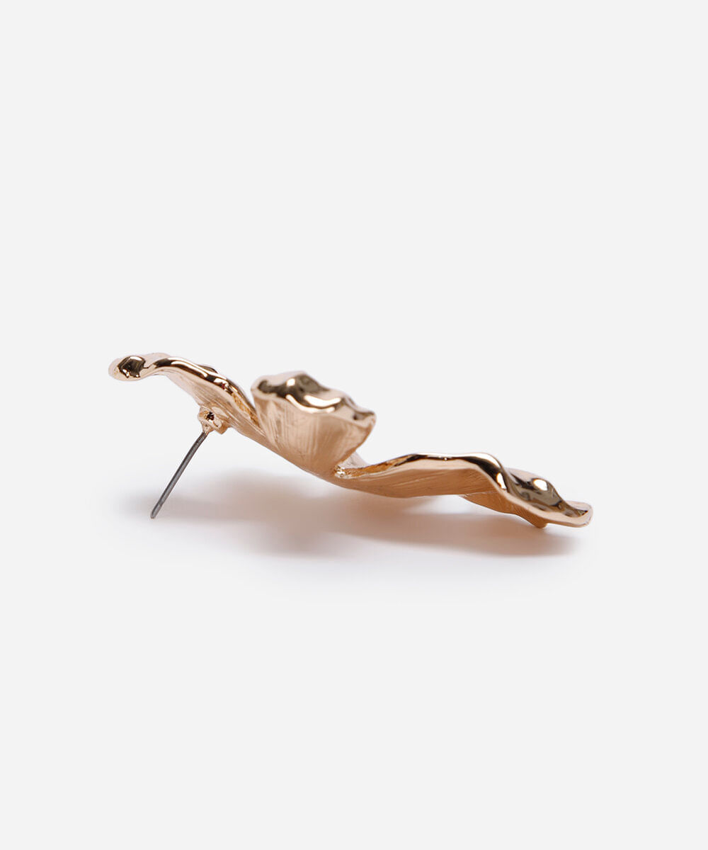 brinco feminino flor dourado dourado