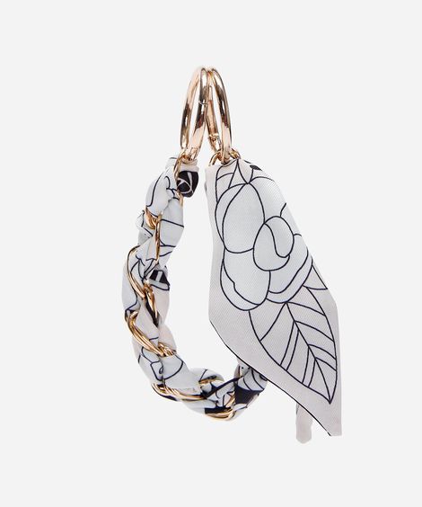 chaveiro bag charm com lenço colorido