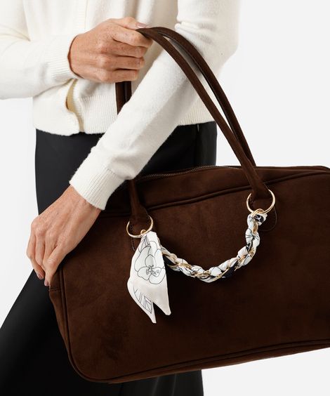 chaveiro bag charm com lenço colorido