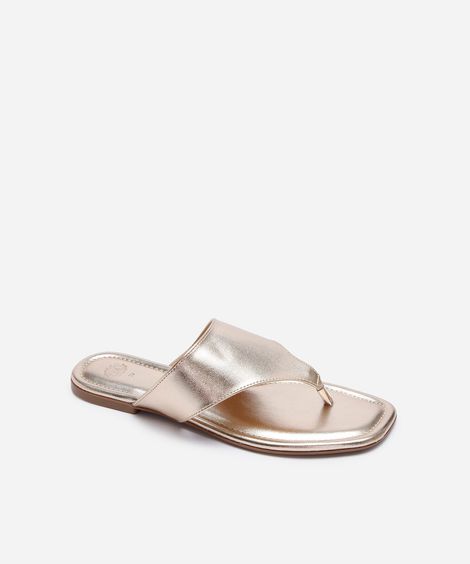 rasteirinha bico quadrado oneself dourada