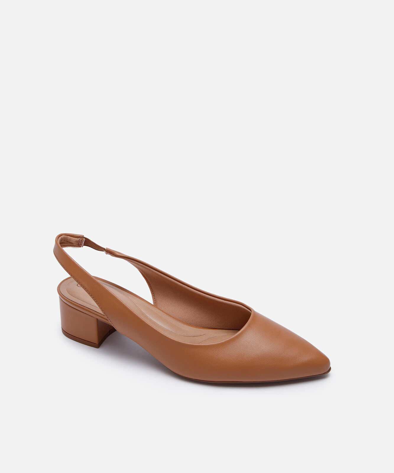 scarpin slingback bico fino salto grosso beira rio marrom