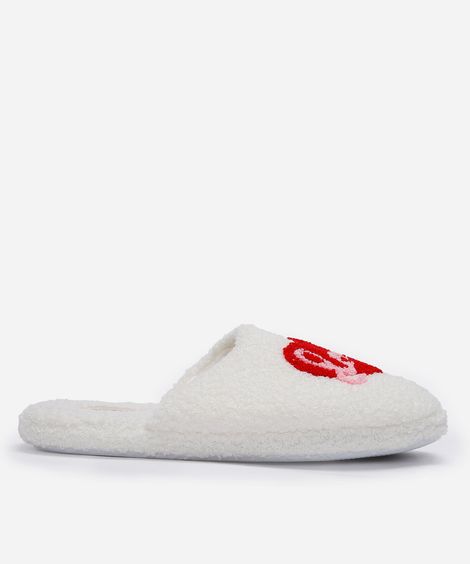 pantufa texturizada love off white
